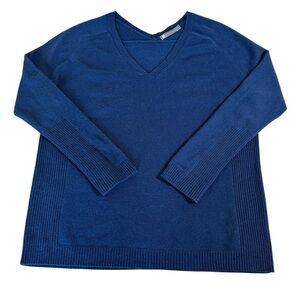 In Cashmere V-Neck Cashmere Blue Sweater Size Medium